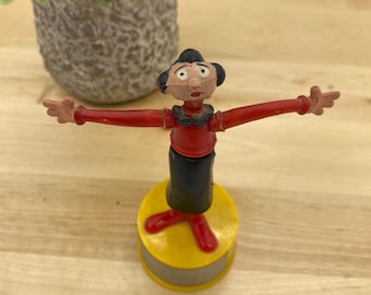 Plastikowa kukiełka do pchania kciukiem w kształcie Popeye'a z kolekcji Olive Oyl firmy Hanna Barbera firmy Kohner Brother