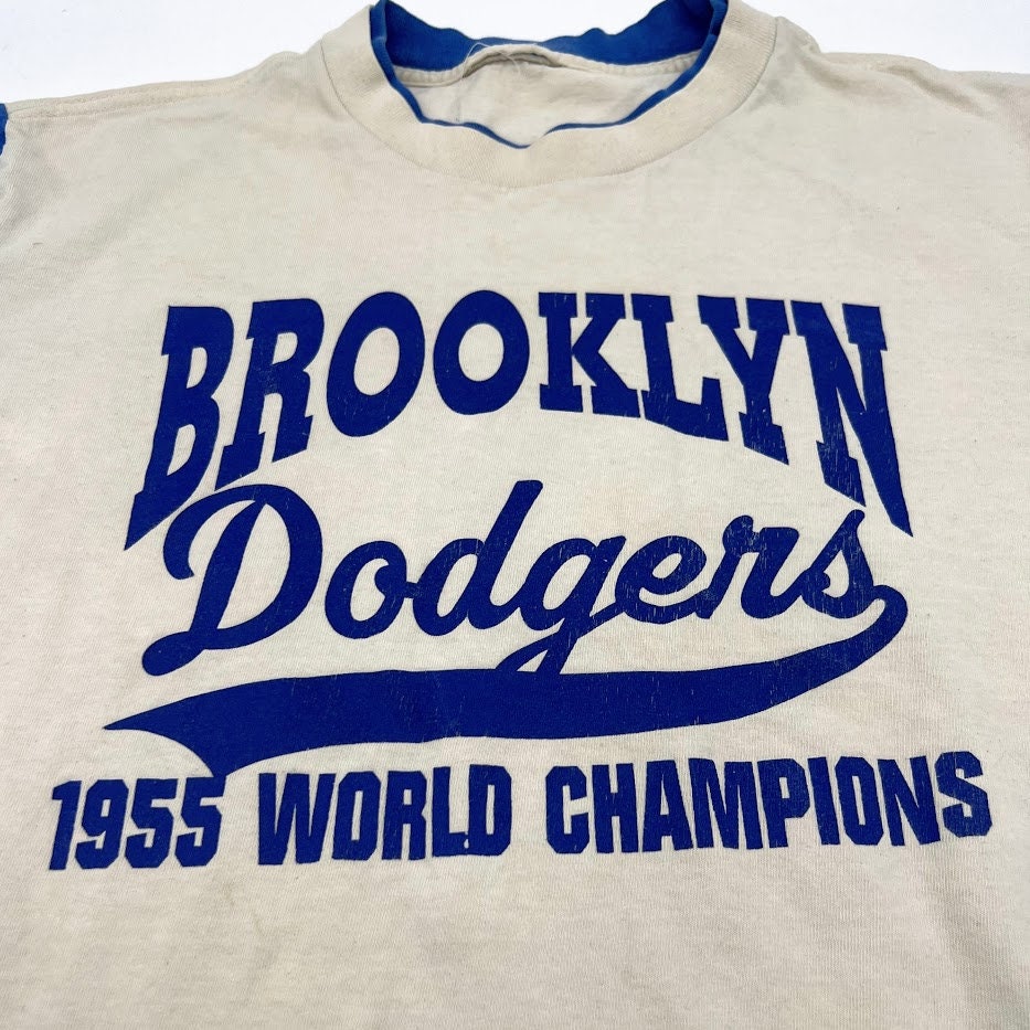 Original 1955 Brooklyn Dodgers World Champions T Shirt With 