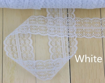 White Sewing Lace Ribbon For Decoration/Embroidered/Lace Trim/FabricFabric/Hair accessories/ Card making/ Embellishing craft work/ Wrapping