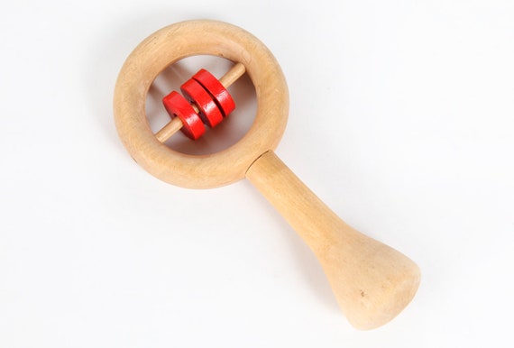 vintage wooden baby rattle