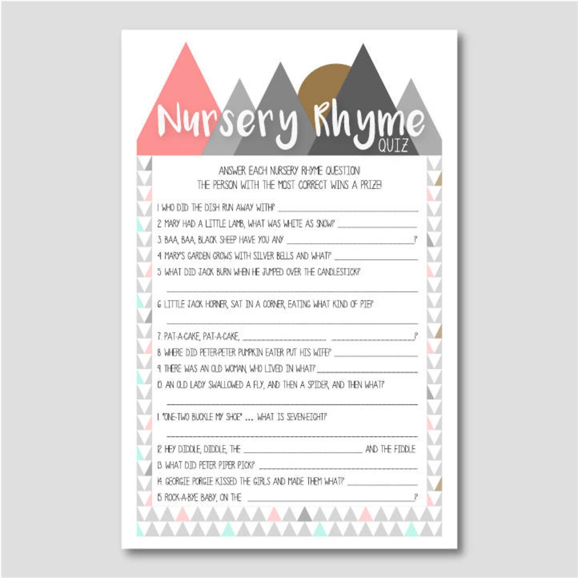 INSTANT DOWNLOAD Baby Shower Games Hipster Woodland | Etsy
