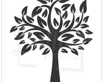bare tree stencil 2 family tree stencil tree stencil tree etsy