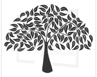 bare tree stencil 2 family tree stencil tree stencil tree etsy