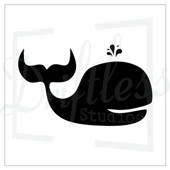 Whale Stencil Cute Whale Stencil Nautical Stencil Kids Room Etsy
