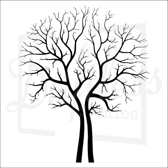 bare tree stencil family tree stencil tree stencil tree etsy