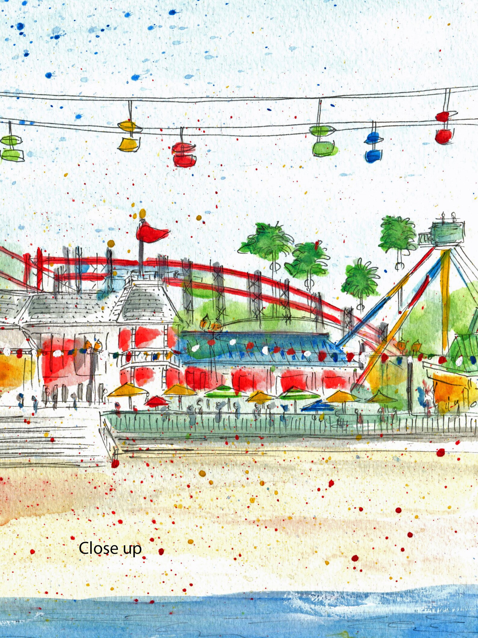 Santa Cruz Art Print Santa Cruz Boardwalk Art Santa Cruz Etsy