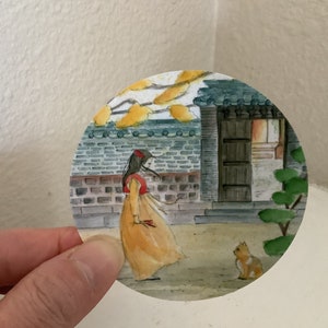 Vinyl Stickers; Asian, Korean Art Stickers; Laminated, Water and Weather Resistant Stickers