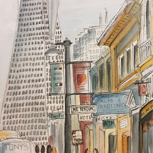 San Francisco Art Print Bay Area Art Print Landmark Art Travel Art Urban Sketch Whimsical Print Hipster Art San Francisco Souvenir image 2