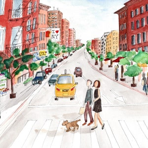 New York City Art Print; New York City Souvenir; Urban Illustration; City Art; I love NYC art; NYC Wall Decor; NYC Travel Art; Fun Art