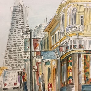 San Francisco Art Print Bay Area Art Print Landmark Art Travel Art Urban Sketch Whimsical Print Hipster Art San Francisco Souvenir image 1