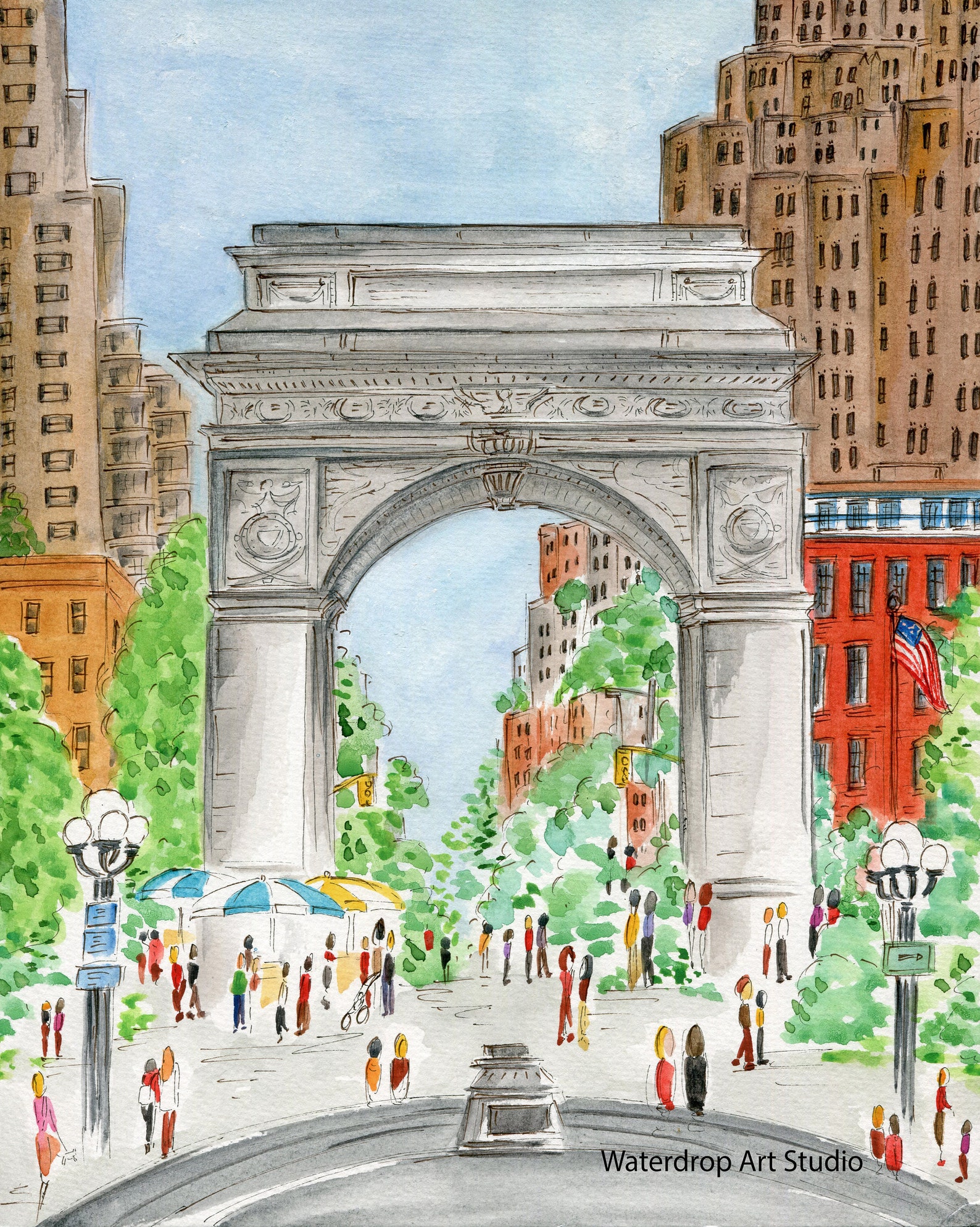 Washington Square Park New York City Art Print Greenwich - Etsy