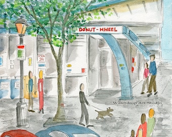 Livermore, CA; Kunst in de San Francisco Bay Area; Grillige kunstprint; Donutkunst; Livermore-kunst; Grappige kunst; Hipsterkunst; Unieke kunst; East Bay, Californië