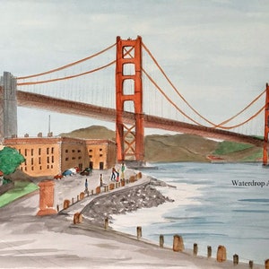 Golden Gate Bridge Art; San Francisco Art Print; Bay Area Art; Travel Art; Whimsical Art Print; SF Souvenir, Iconic Art, City Art