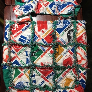 Handmade Rag Bag Tote - Football Teams