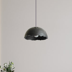 wood chandelier lighting, modern black pendant light fixture, dining room lamp handmade image 1