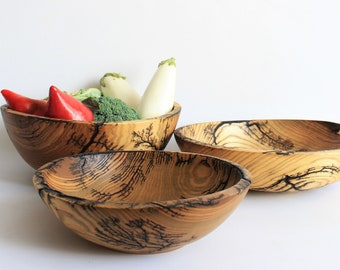 large salad bowl, salad bowl set, popcorn bowl personalized, large driftwood plate for fruit