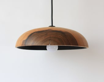 Wood pendant light for kitchen island, modern hanging lamp, wood light fixture