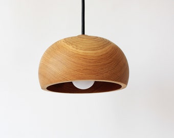 wood pendant light, small island farmhouse lighting, wooden lamp shade