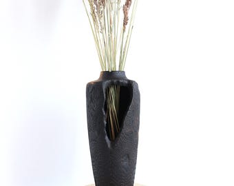 Handmade Oak Wood Vase: Minimalist Scandinavian Decor