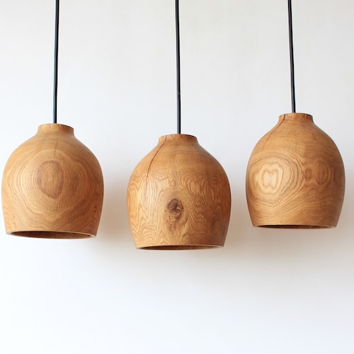 Rustic Wood Pendant Light for Kitchen Island Hanging Lamp - Etsy