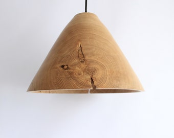 Large pendant light dining room, wooden natural farmhouse flush mount ceiling light, hand carved organic lamp shade