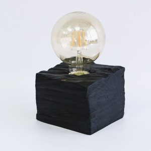 Lámpara de mesa de madera flotante, Lámpara de madera, Iluminación nocturna negra, Decoración ecológica para el hogar, Regalo de inauguración