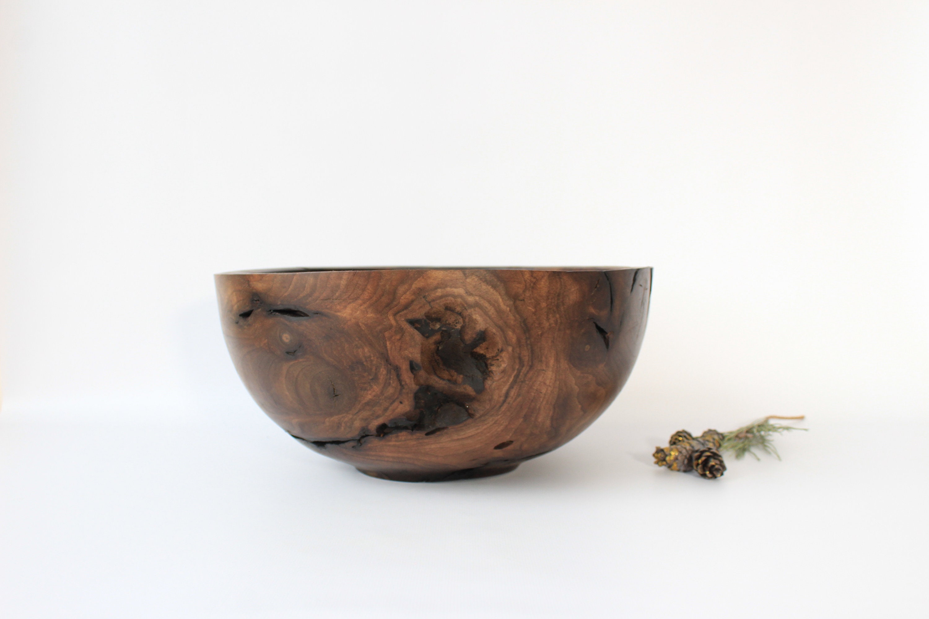 Extra große dekorative Holzschale für Obst gedreht | Etsy