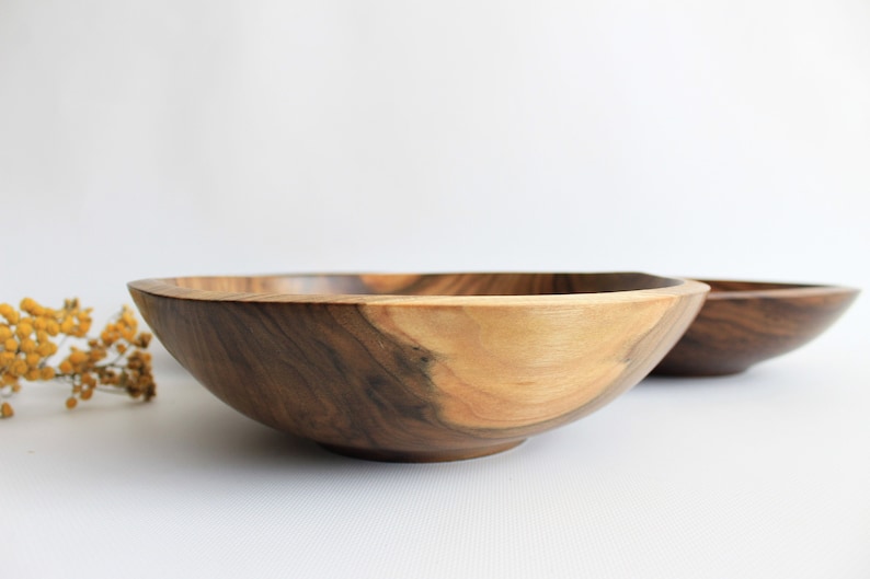 DOITOOL Wooden Salad Bowls, Handmade Round Wood Serving Bowl, Wooden - View #5