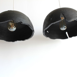 wood chandelier lighting, modern black pendant light fixture, dining room lamp handmade image 3