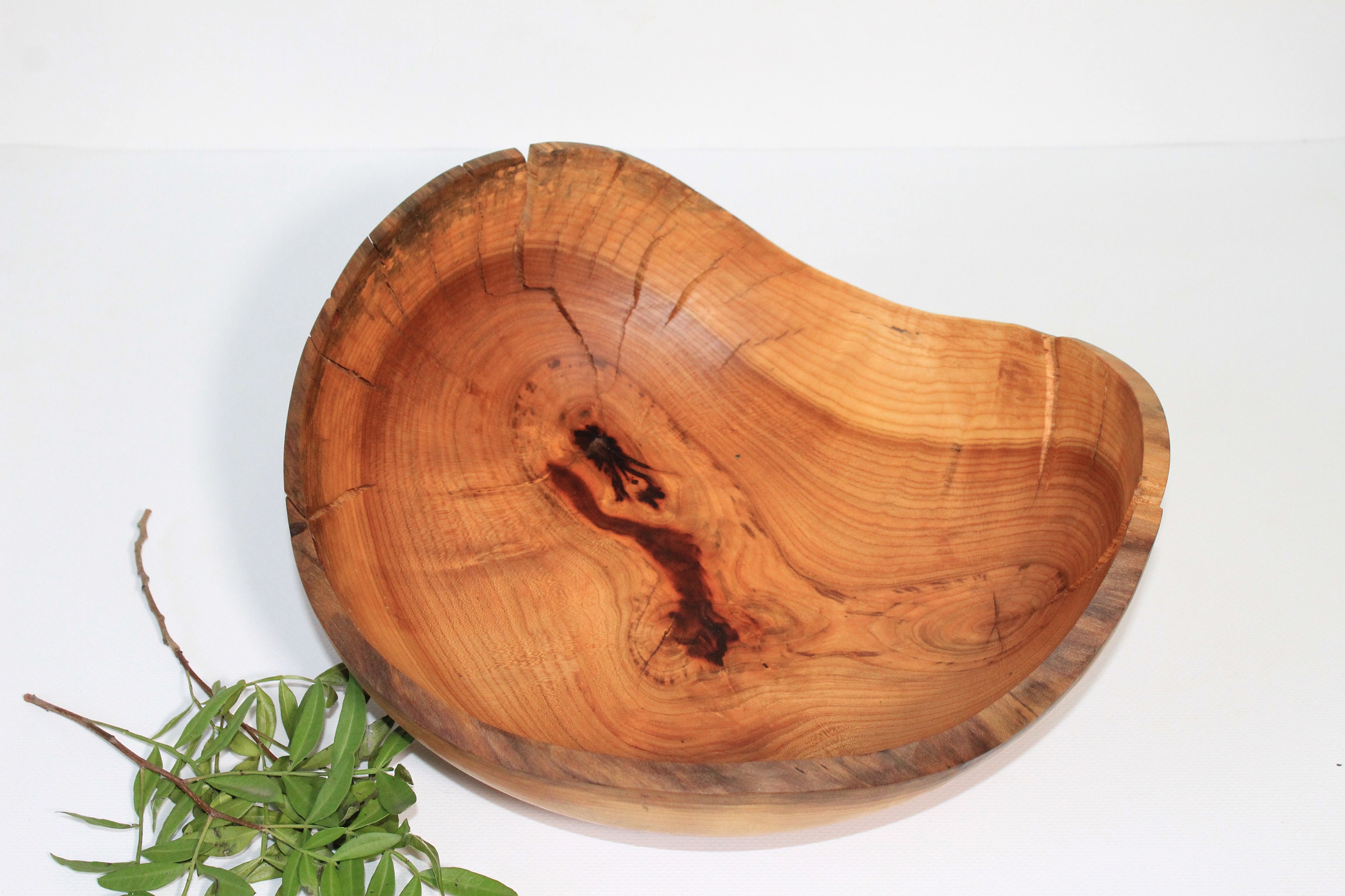 Handmade wooden fruit bowl rustic serving bowl with live edge Etsy