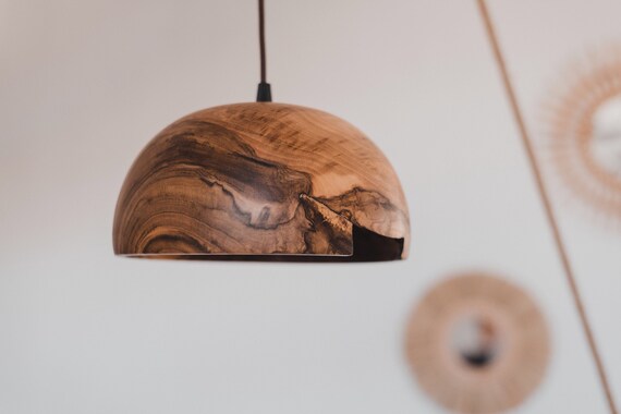 Rustic Wooden Ceiling Lights Kitchen Light Wood Turned Lamp Etsy
