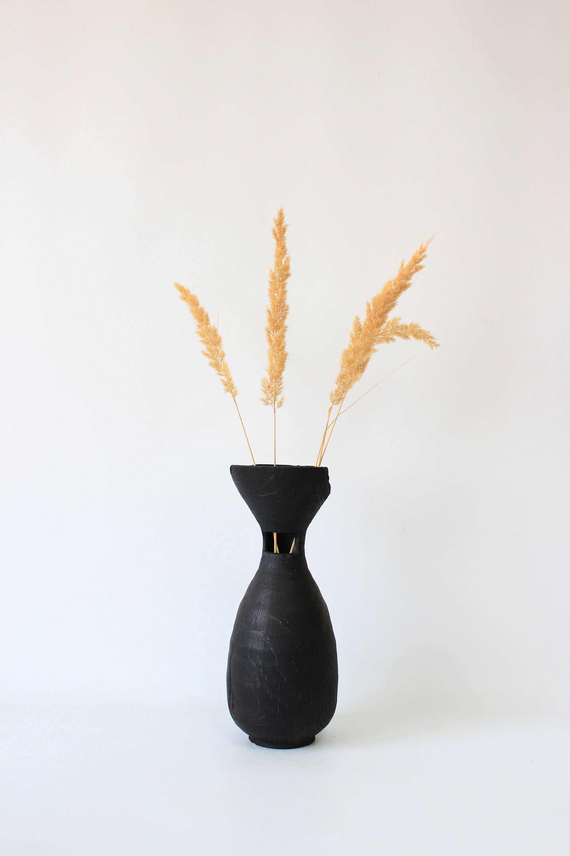 Rustic tall wood vase hand turned dried flower vase natural Etsy