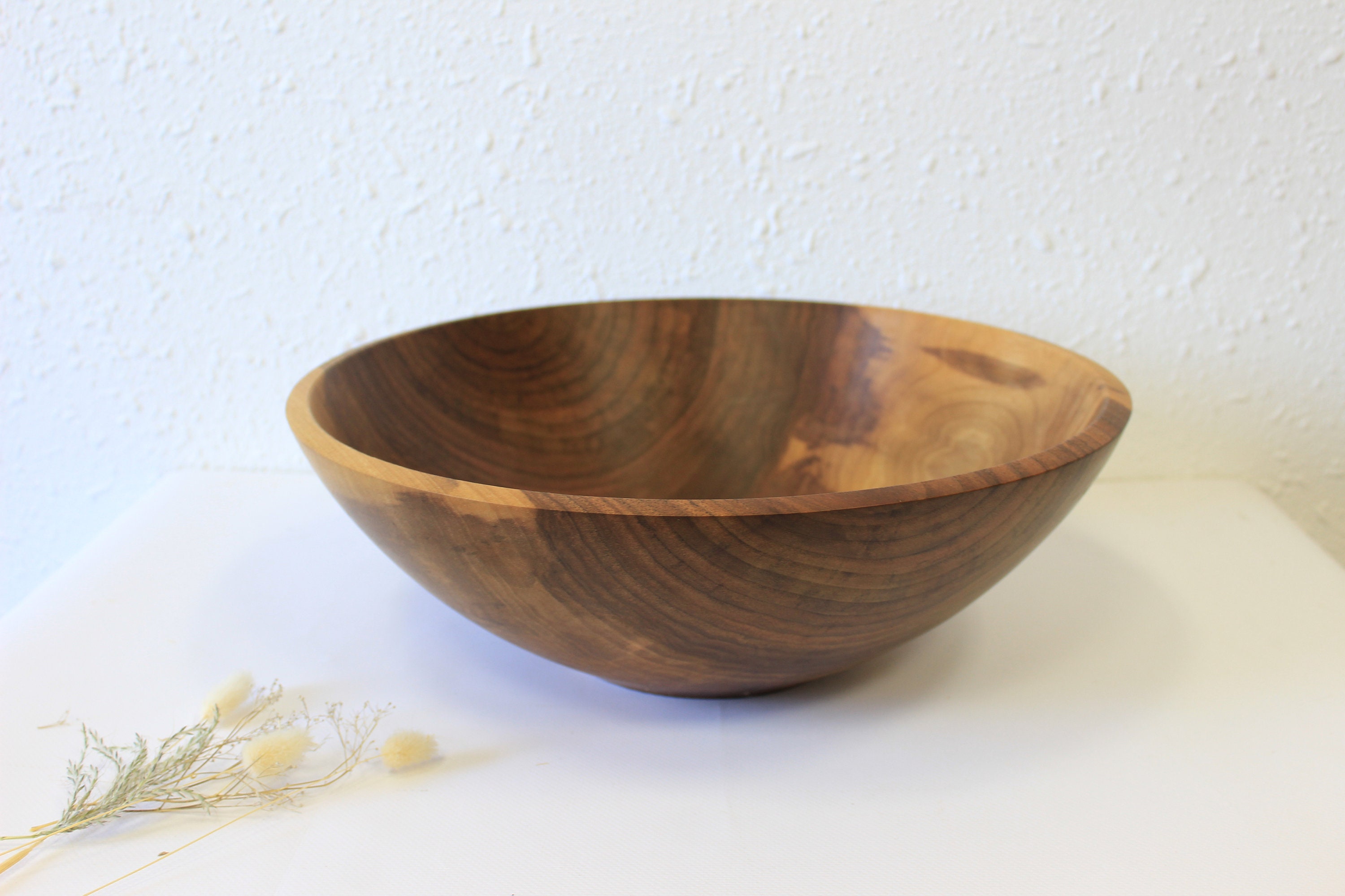 Extra large wooden mixing bowl walnut dough bowl round Etsy