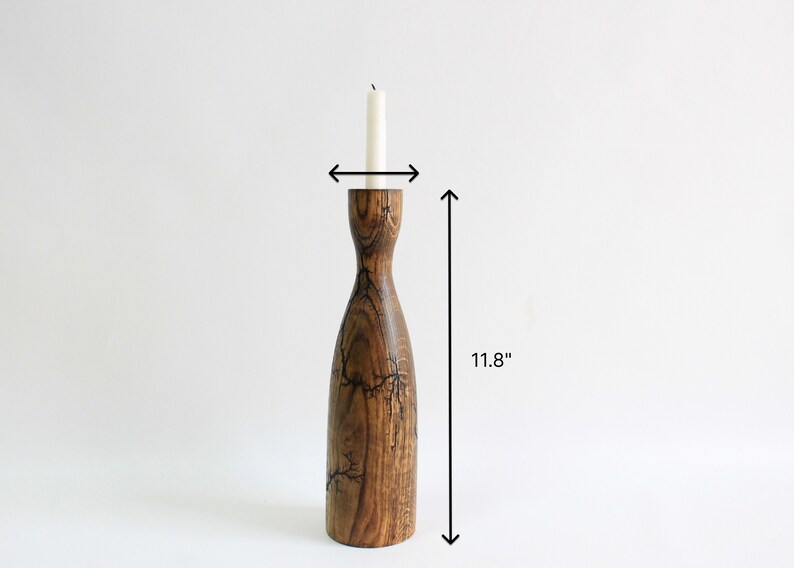 Oak candle holder, wooden taper candle holder, rustic candle stick holder, modern vase, Rustic candelabrum Height 11.8"