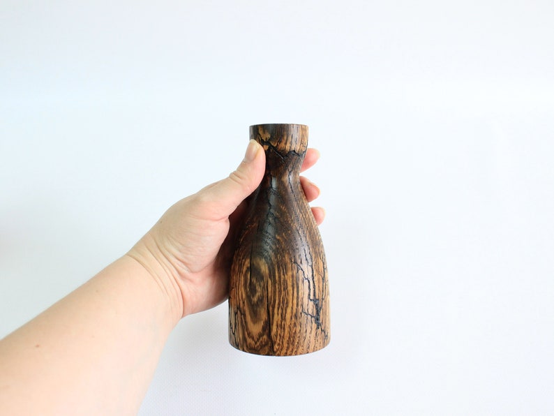 Oak candle holder, wooden taper candle holder, rustic candle stick holder, modern vase, Rustic candelabrum image 10