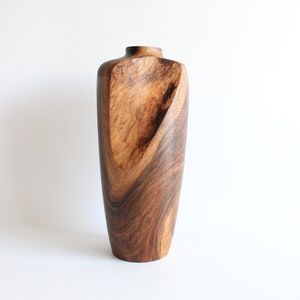 Wood vase, minimalist walnut tall vase, scandinavian wood decor, handmade table ikebana vase