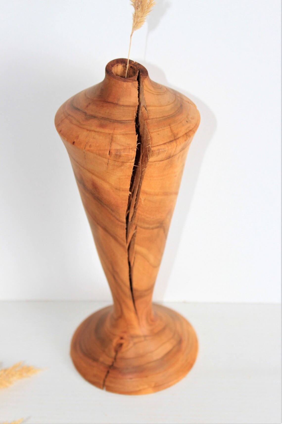 Rustic Wood Vase Turned Bud Vase 5th Anniversary Gift Etsy