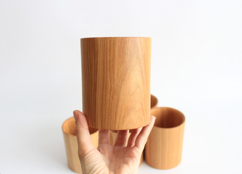 kitchen utensils holder, wooden coffee or tea cup, handmade travel mug handmade image 1