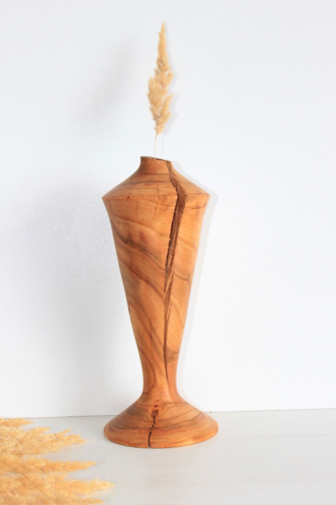 Rustic Wood Vase Turned Bud Vase 5th Anniversary Gift Etsy