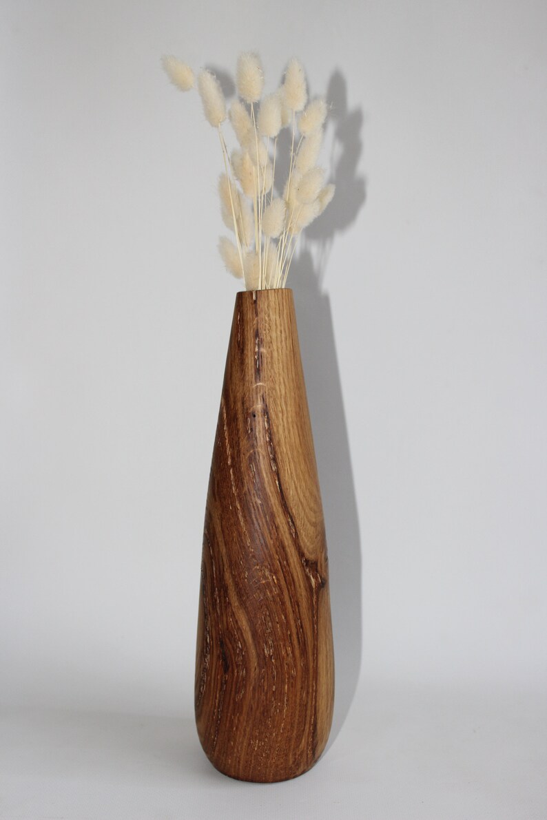 Tall wood vase rustic decorative floor vase handmade Etsy