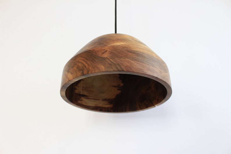 hanging modern pendant light, rustic flush mount lights, walnut chandelier lamp image 3