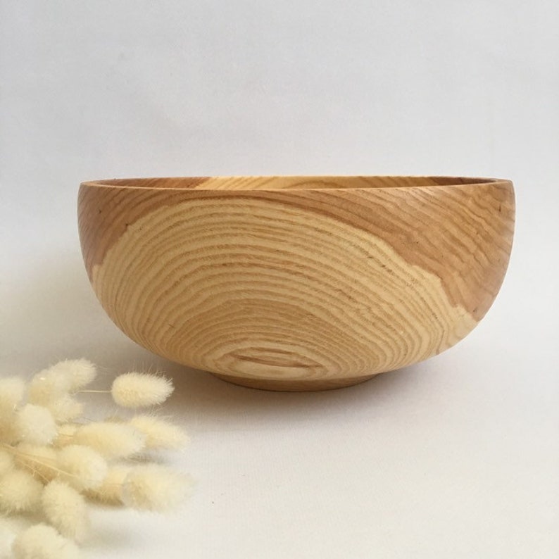 Wooden Dish Salad Wood Bowl Large Handmade Image 0