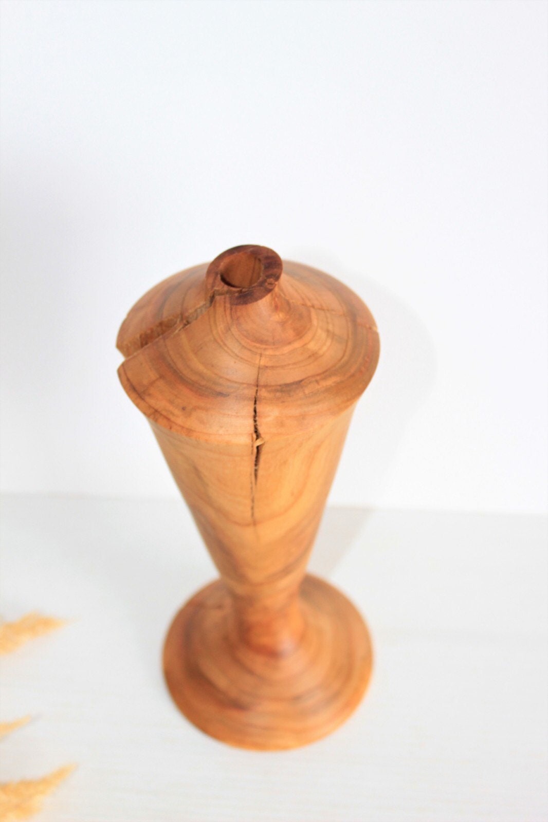 Rustic Wood Vase Turned Bud Vase 5th Anniversary Gift Etsy