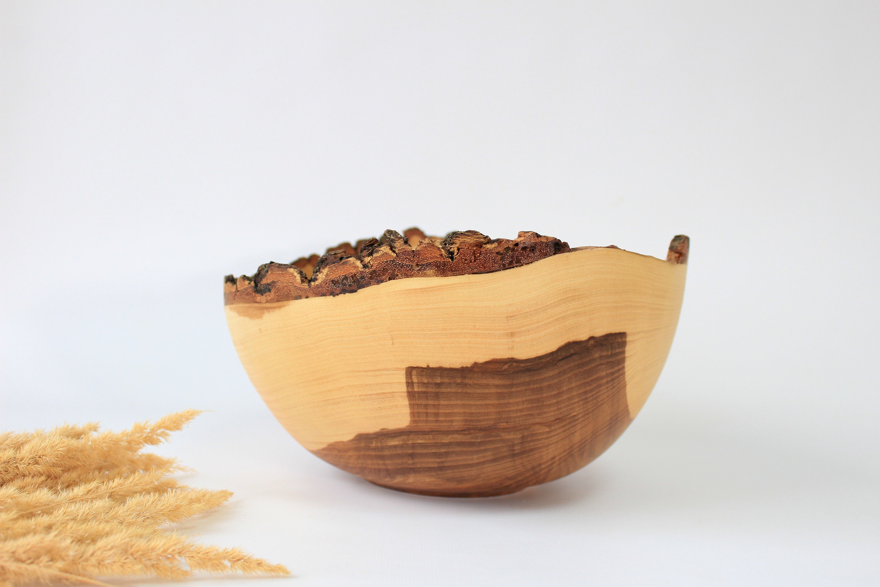 Große Obst-Holz-Schale live Rand Geschirr handgemachte | Etsy
