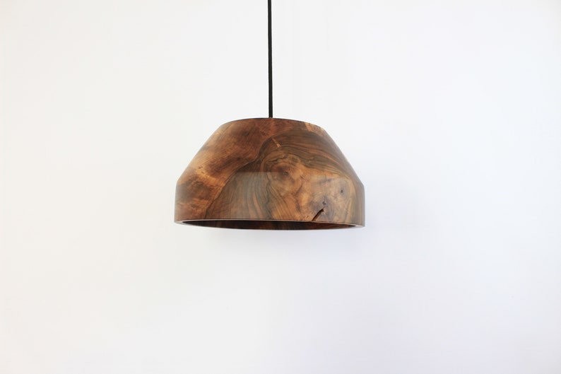 hanging modern pendant light, rustic flush mount lights, walnut chandelier lamp image 4