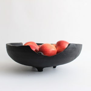 large drifwood bowl, handmade fruit wooden dish, rustic unique dinnerware, decorative centerpiece bowl image 4