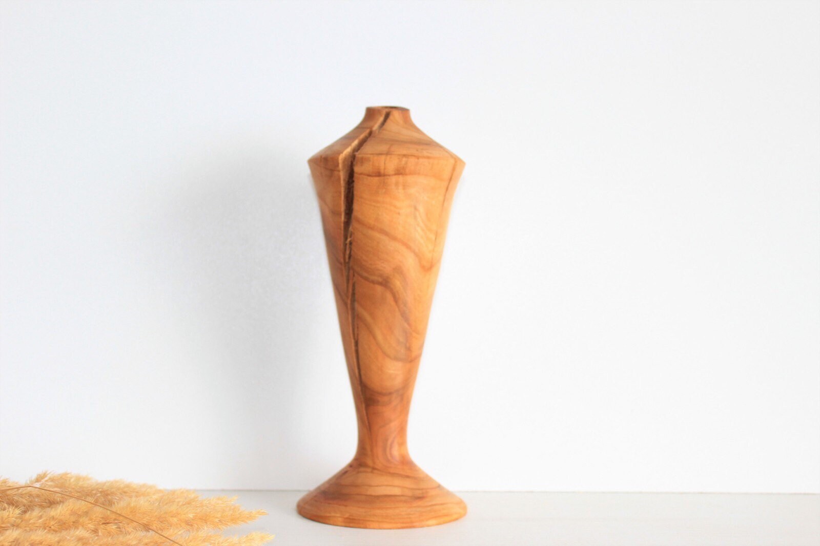Rustic Wood Vase Turned Bud Vase 5th Anniversary Gift Etsy