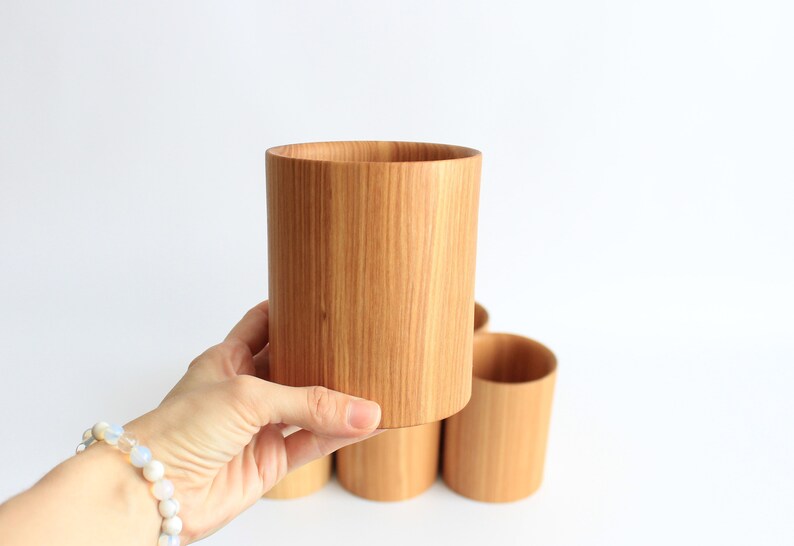 kitchen utensils holder, wooden coffee or tea cup, handmade travel mug handmade image 4