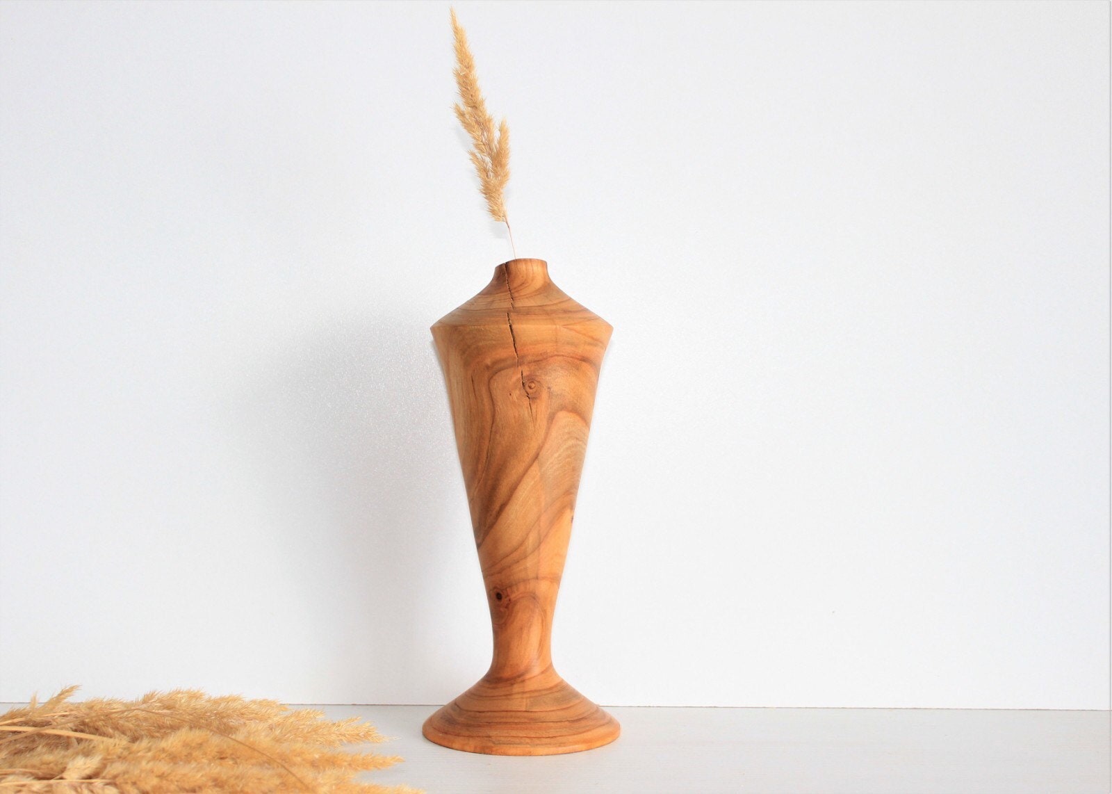 Rustic Wood Vase Turned Bud Vase 5th Anniversary Gift Etsy