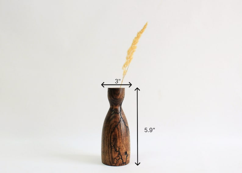 Oak candle holder, wooden taper candle holder, rustic candle stick holder, modern vase, Rustic candelabrum Small 5.9"